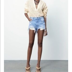 New Zara Highrise Denim Shorts